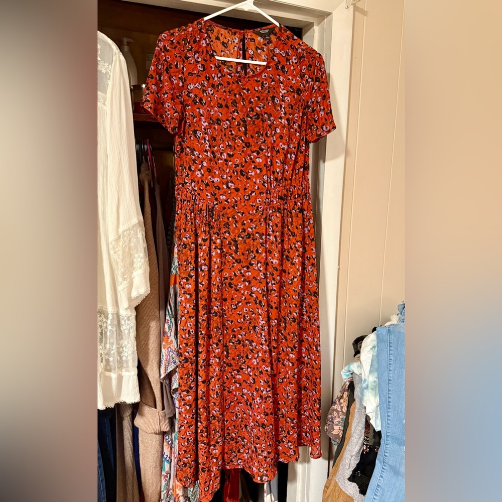 Simply Vera Vera Wang Red Floral Midi Dress